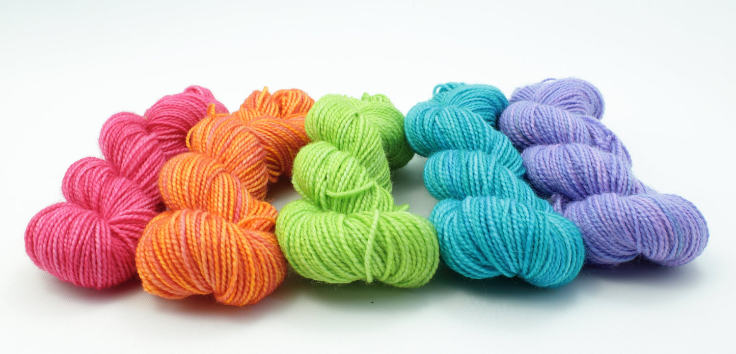 Colorwork Set - Jest SW Merino/Nylon Sock - Neon - Choose Your Yardage