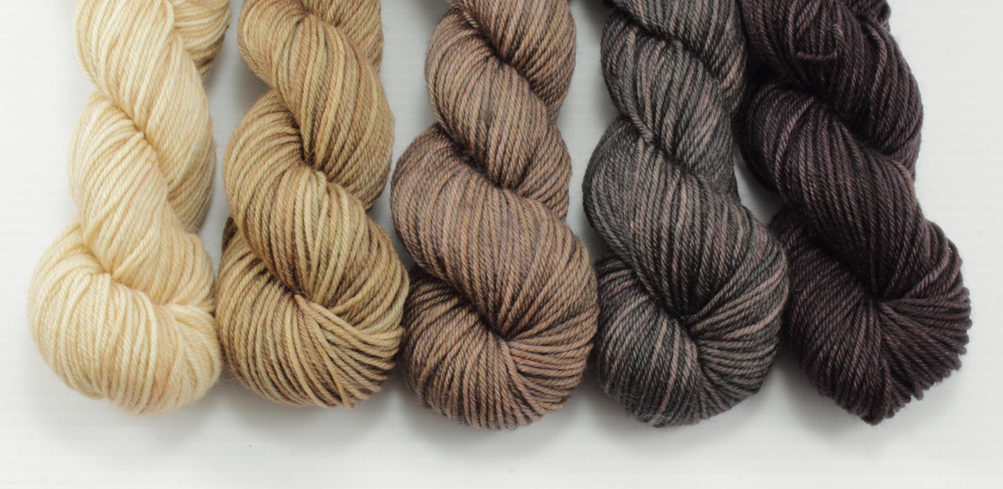NEW - Colorwork Set - 460yd - Boundless SW Merino/Nylon Sock Yarn - Neutrals