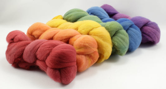 6oz American Rambouillet Combed Top Set - Dark Rainbow