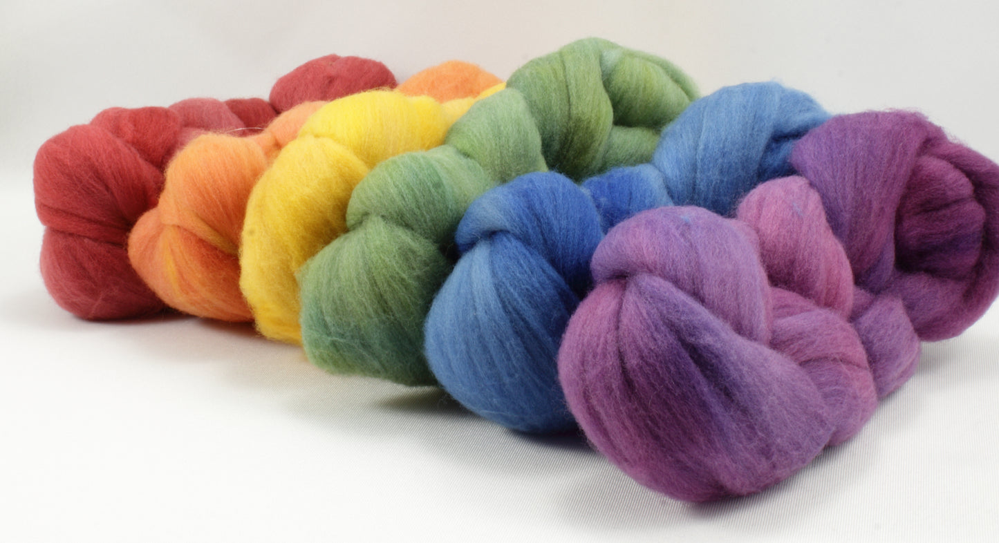 6oz American Rambouillet Combed Top Set - Dark Rainbow