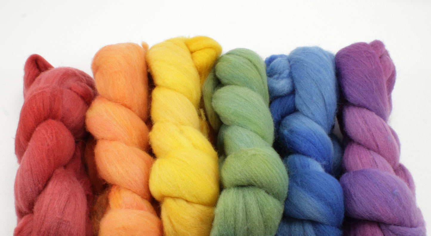 6oz American Rambouillet Combed Top Set - Dark Rainbow