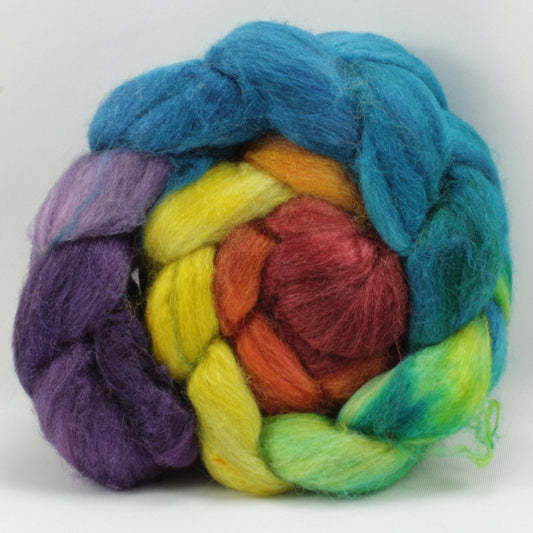 4oz SW Merino/Silk Combed Top - Dark Rainbow