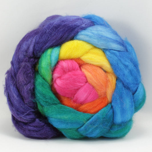 4oz SW Merino/Silk Combed Top - Loud and Proud