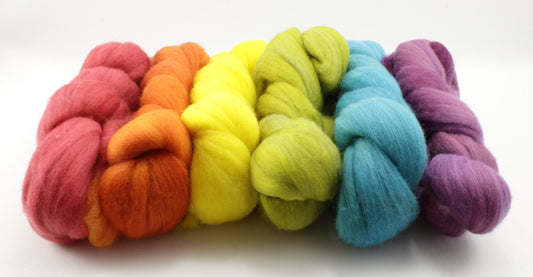 6oz Merino Combed Combed Top Set - Fall Rainbow
