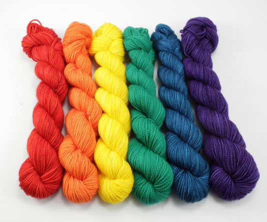 Colorwork Set - Jest Sock - Primary Rainbow - Choose Your Yardage